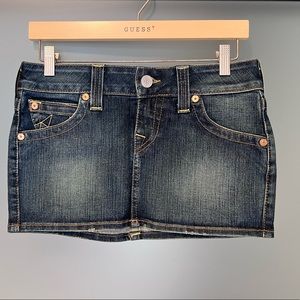 True Religion Denim A-line Mini Skirt, Size 26 (stretchy), like new.